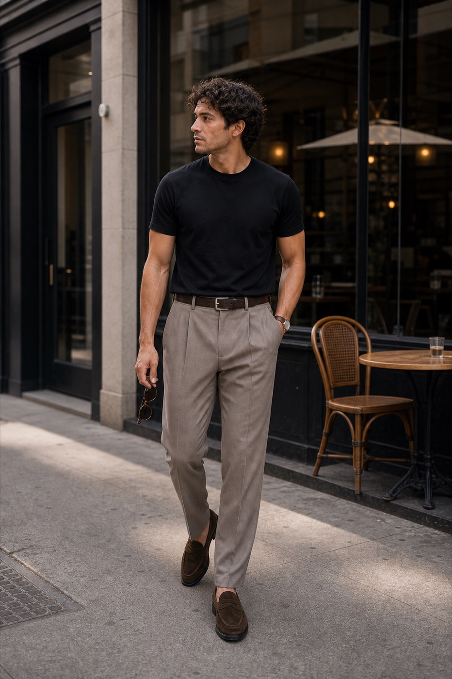 Black tee quiet luxury outfit