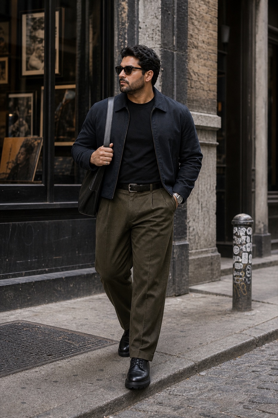 The black tee formula for a broader build