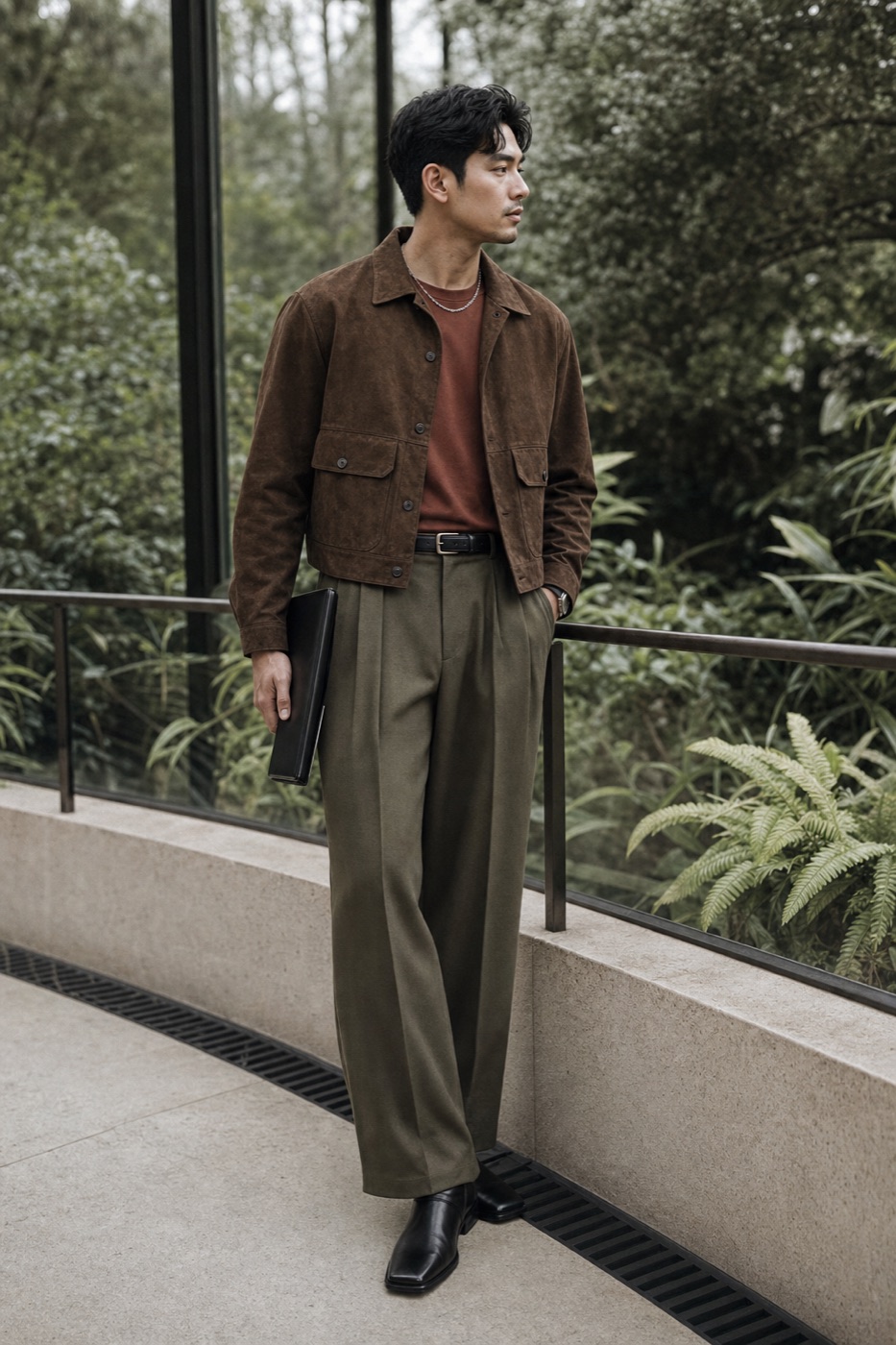 The statement layer with better proportions menswear outfit
