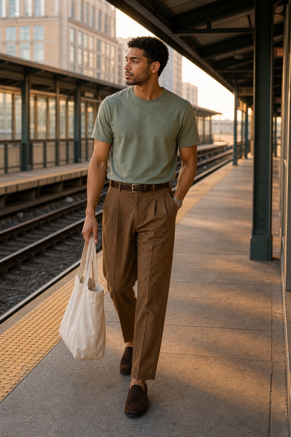 The colored tee formula that feels grown up