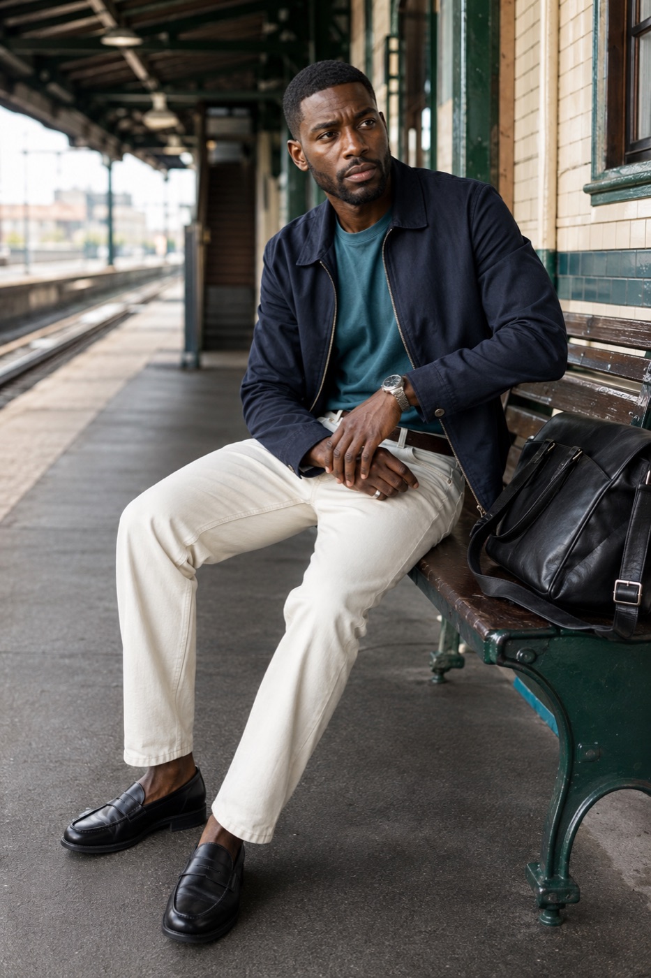 The high-performing teal formula, made lighter menswear outfit