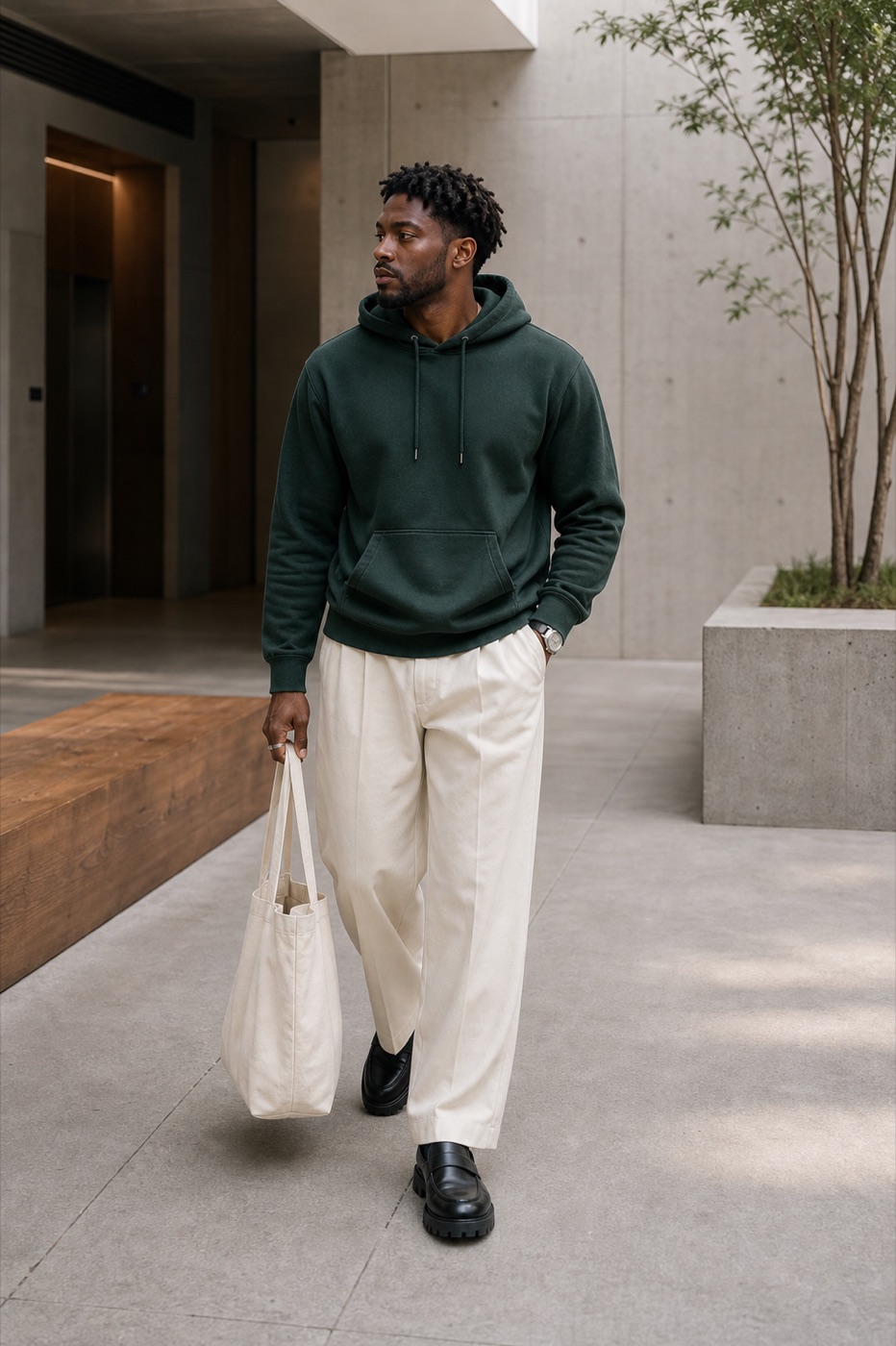 Clean Hoodie with Relaxed Trousers