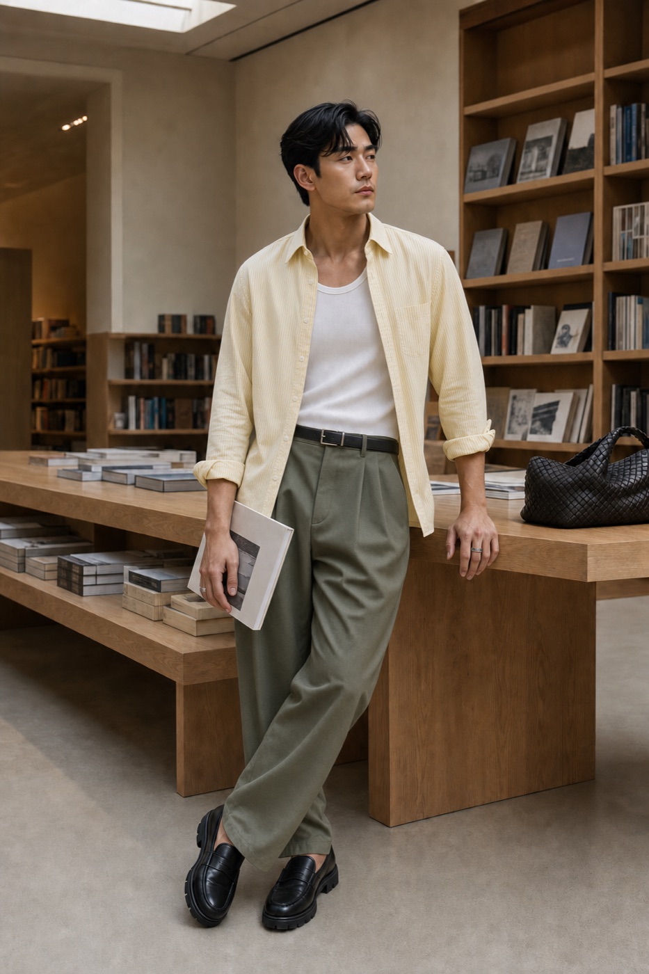 Japanese Drape Oxford outfit