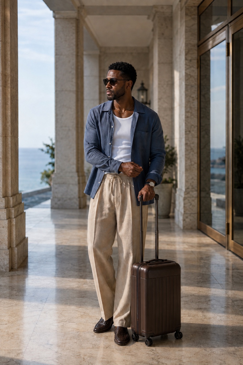 The coastal arrival fit with better blue menswear outfit