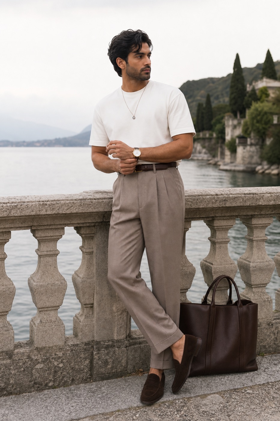 The white tee fit that finally feels expensive menswear outfit